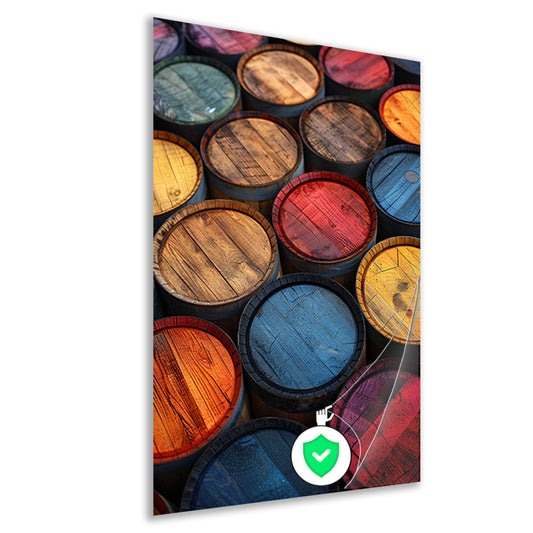 Abstract compositie met Kleurrijk vaten poster