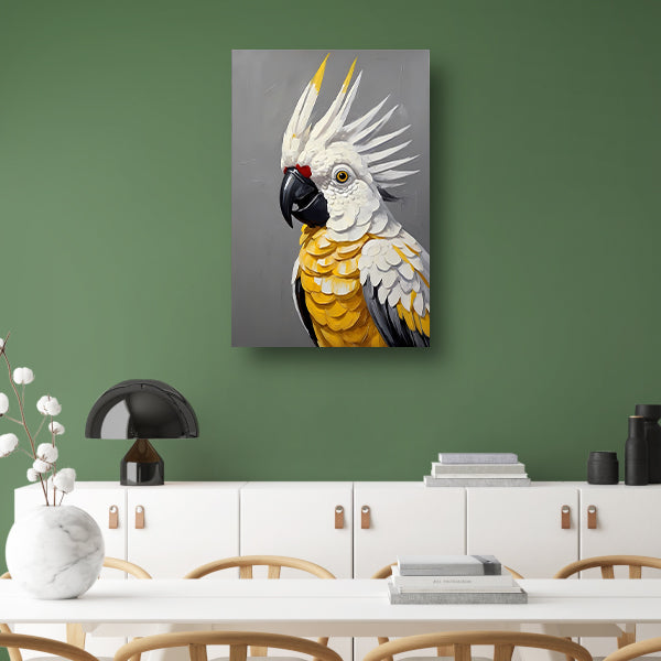 Elegante Geelkuifkaketoe in Moderne Kunst canvas