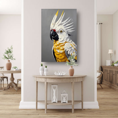 Elegante Geelkuifkaketoe in Moderne Kunst canvas