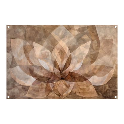 Sepia Lotus Bloesem Abstracte Kunstwerk tuinposter