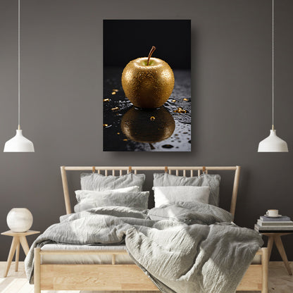 Gouden Appel met Dauwdruppels Reflectie canvas