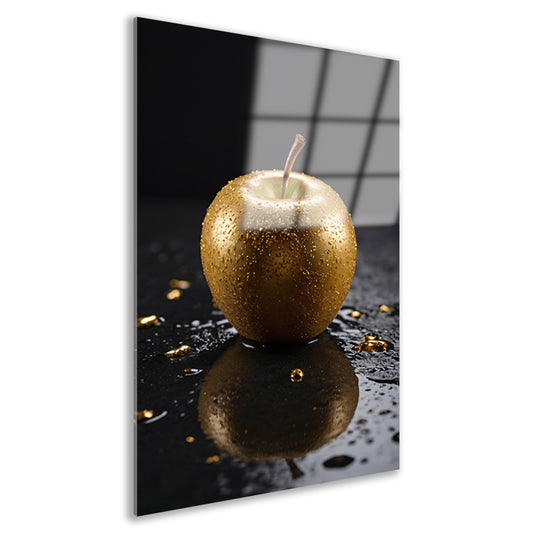 Gouden Appel met Dauwdruppels Reflectie acrylglas