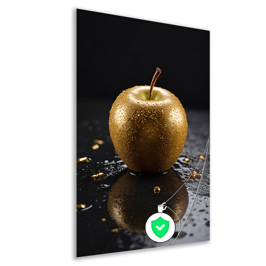 Gouden Appel met Dauwdruppels Reflectie poster