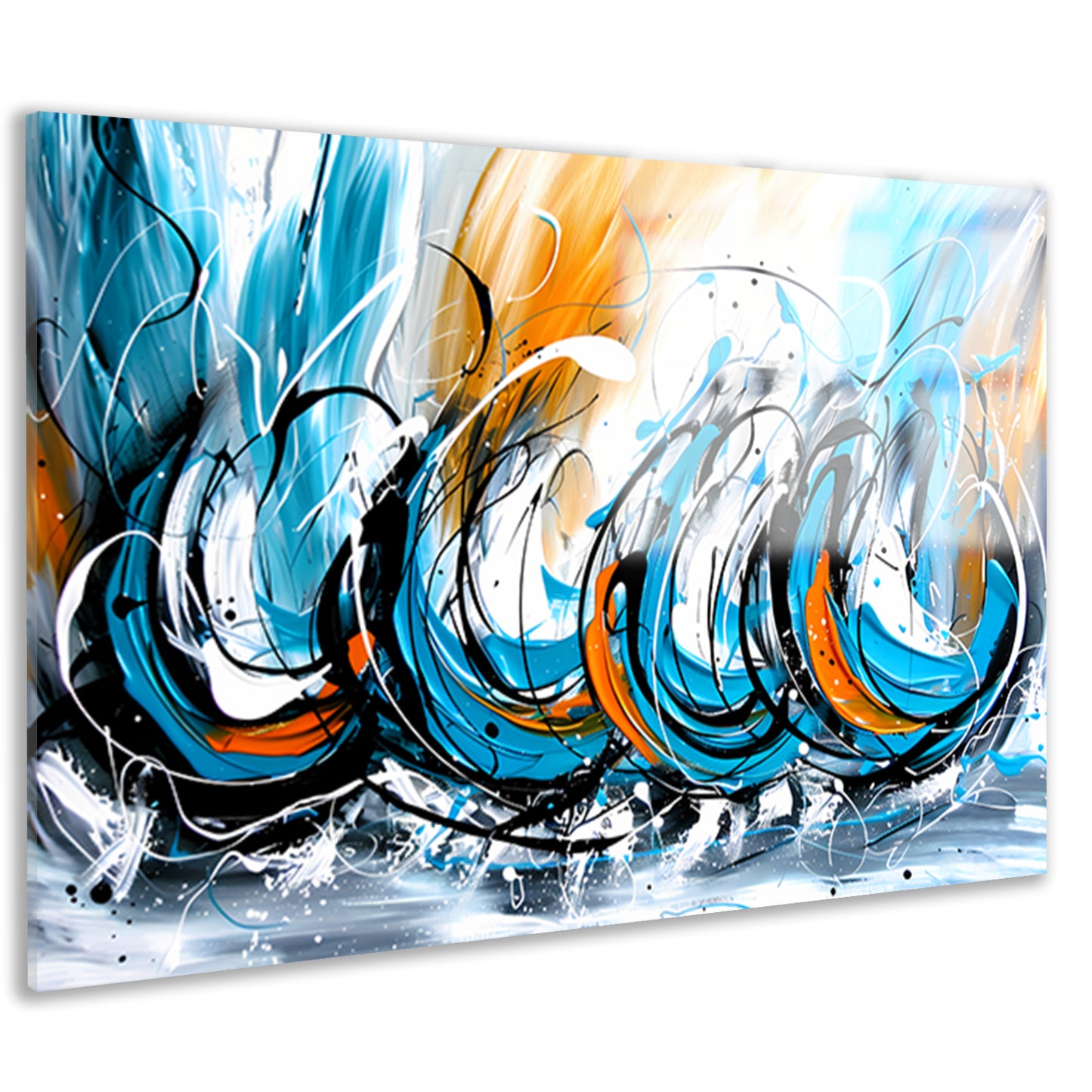 Dynamisch abstract schilderij met kleurcontrast acrylglas