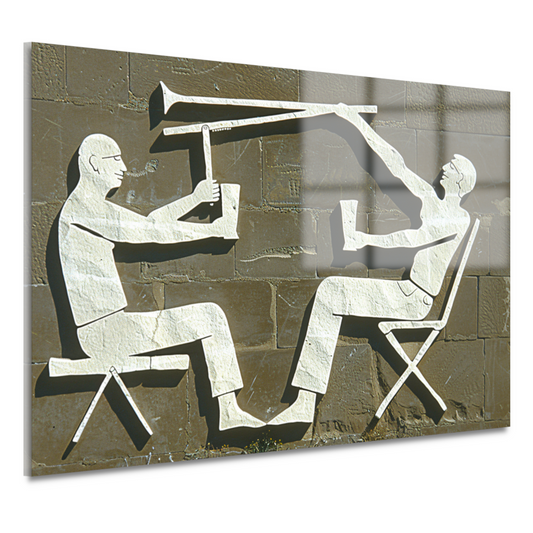 Spelende Trombonist en Relate Toeschouwer acrylglas