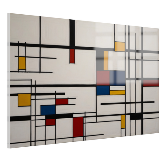 Geometrische Harmonie in Primaire Kleuren acrylglas