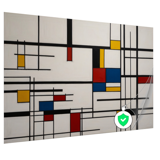 Geometrische Harmonie in Primaire Kleuren poster