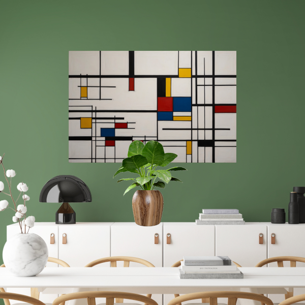 Geometrische Harmonie in Primaire Kleuren poster