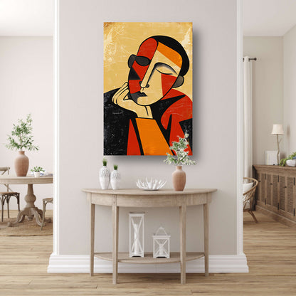 Abstract Geometrisch Portret in Kleur canvas