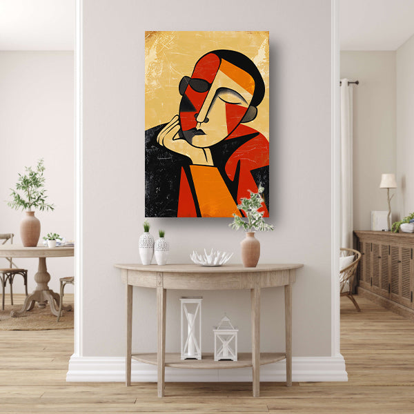 Abstract Geometrisch Portret in Kleur poster