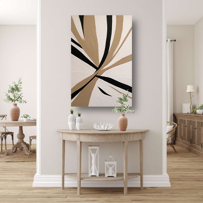 Monochrome Abstractie van Dynamiek en Contrast canvas
