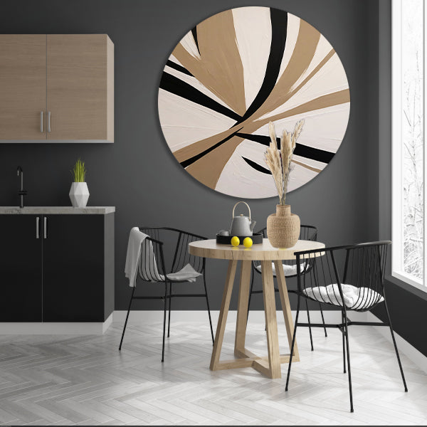 Monochrome Abstractie van Dynamiek en Contrast forex muurcirkel