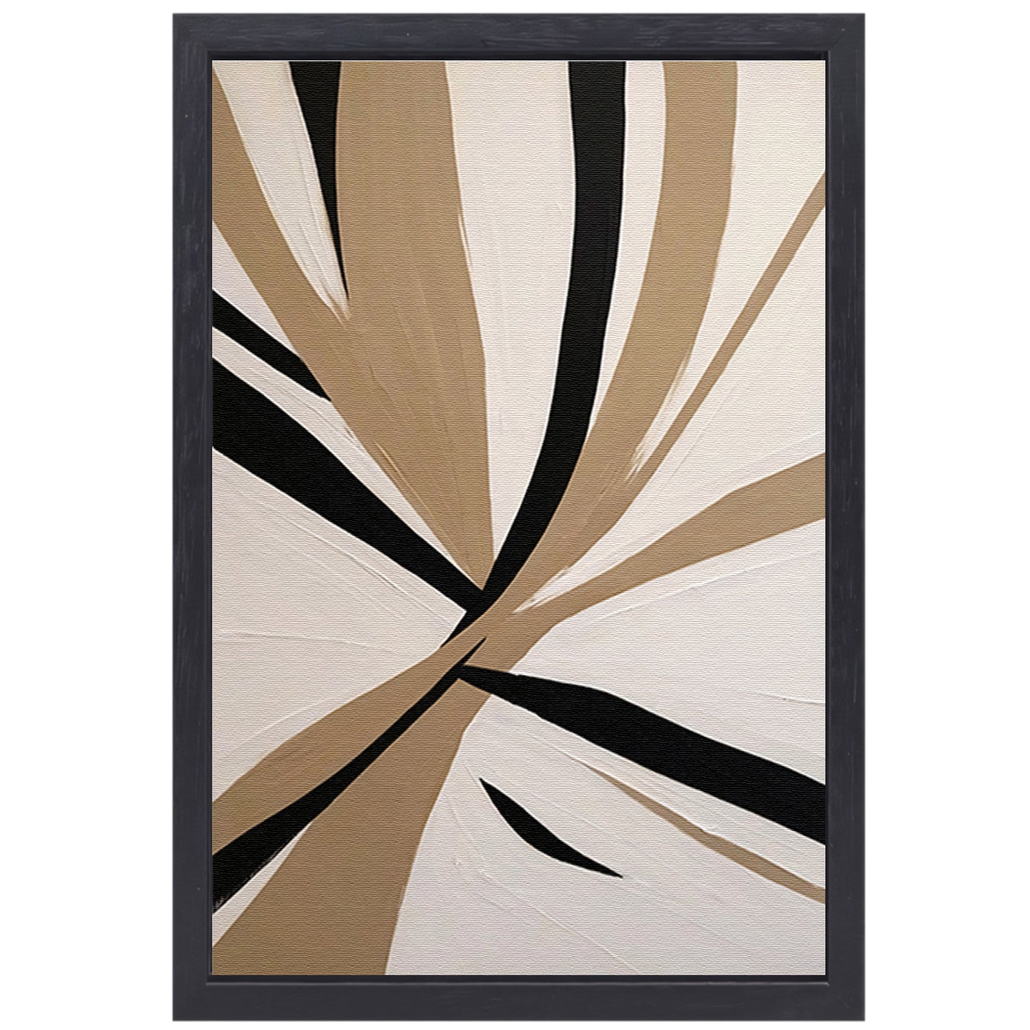 Monochrome Abstractie van Dynamiek en Contrast canvas met baklijst