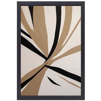 Monochrome Abstractie van Dynamiek en Contrast canvas met baklijst
