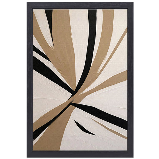 Monochrome Abstractie van Dynamiek en Contrast canvas met baklijst