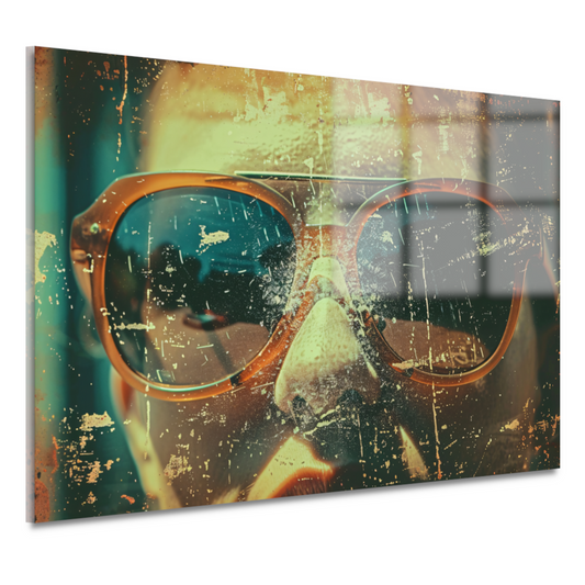 Abstracte compositie met dynamische kleuren acrylglas