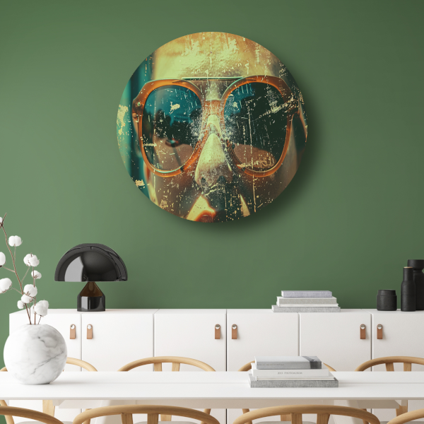 Abstracte compositie met dynamische kleuren forex muurcirkel