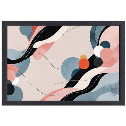 Abstract schilderij in Japandi stijl canvas met baklijst