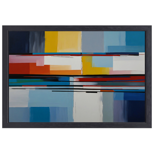 Abstracte Rivier van Kleur in Moderne Stijl canvas met baklijst