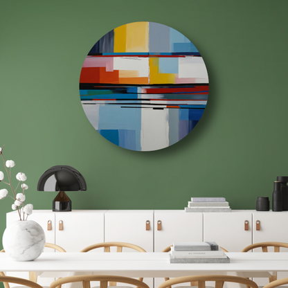 Abstracte Rivier van Kleur in Moderne Stijl aluminium muurcirkel