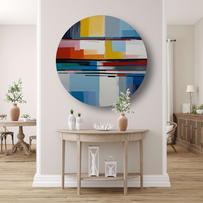 Abstracte Rivier van Kleur in Moderne Stijl aluminium muurcirkel