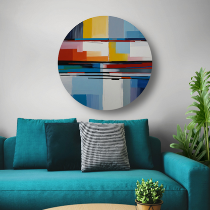 Abstracte Rivier van Kleur in Moderne Stijl aluminium muurcirkel