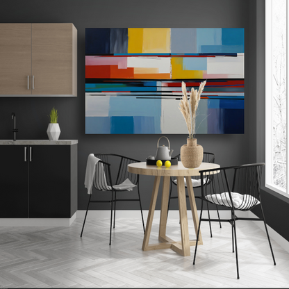 Abstracte Rivier van Kleur in Moderne Stijl canvas met baklijst
