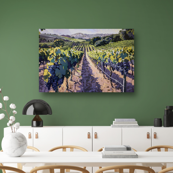 Zomerse wijngaard in volle bloei canvas
