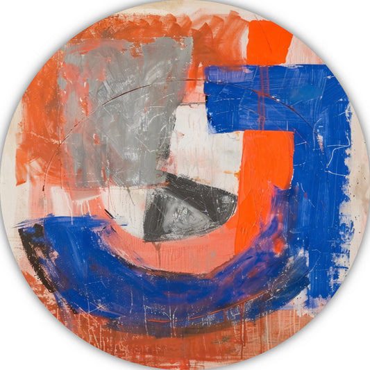 Abstracte Letter J aluminium muurcirkel