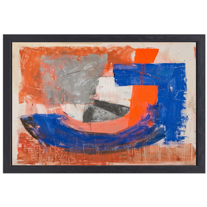 Abstracte Letter J canvas met baklijst