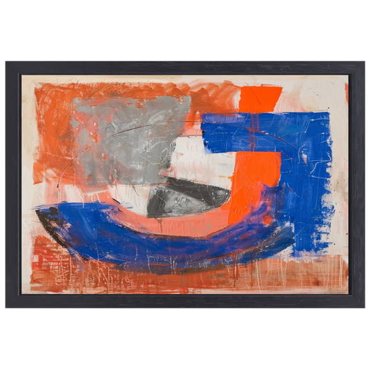 Abstracte Letter J canvas met baklijst