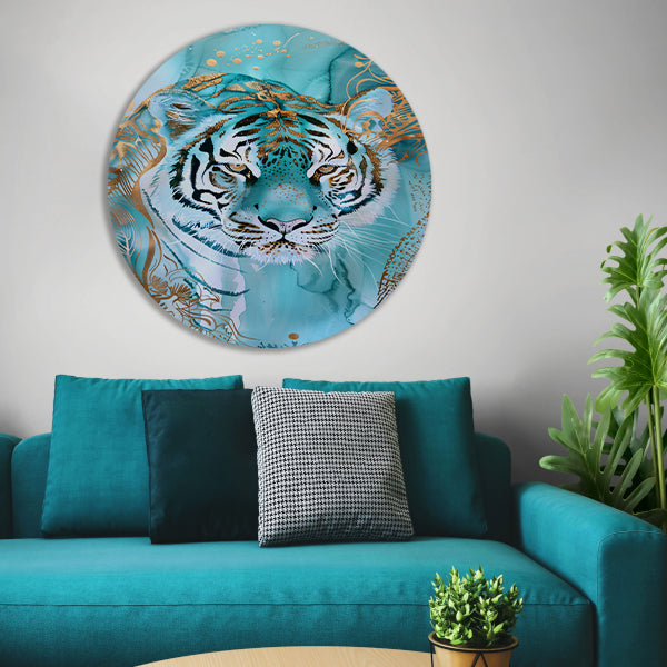 Abstracte tijger in art nouveau ontwerp forex muurcirkel