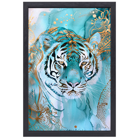 Abstracte tijger in art nouveau ontwerp canvas met baklijst
