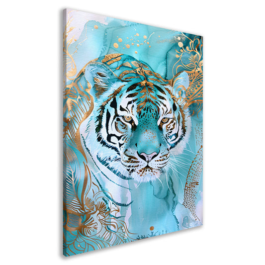 Abstracte tijger in art nouveau ontwerp canvas