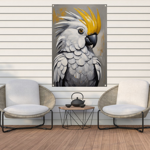 Majestueuze Kaketoepapegaai in Olieverf tuinposter