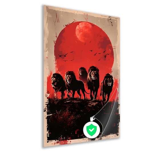 Sterrennacht met Leeuwen poster