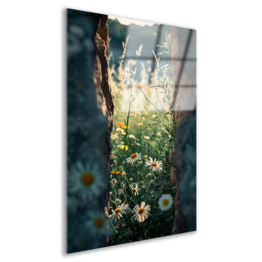 Verborgen Bloementuin Achter Oude Muur acrylglas