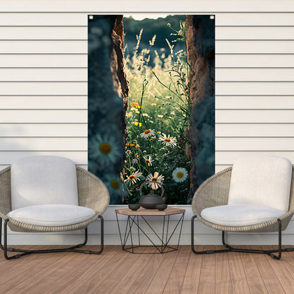 Verborgen Bloementuin Achter Oude Muur tuinposter