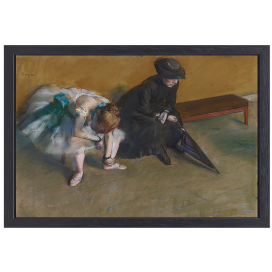 Wachten - Edgar Degas canvas met baklijst