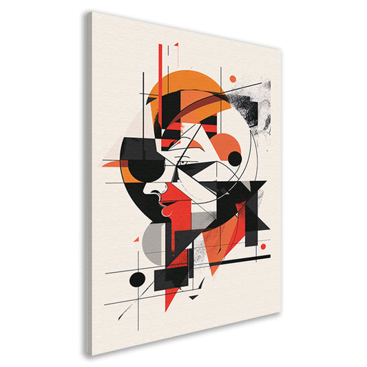 Abstract portret van vrouw in geometrische vormen canvas