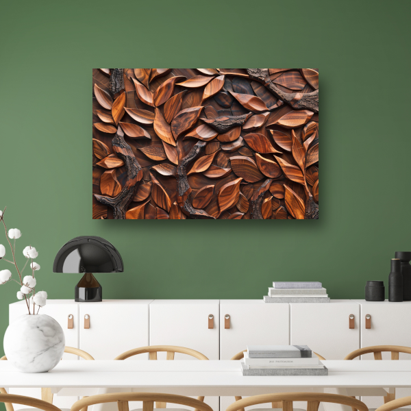 Houten Boomreliëf Minimalistisch canvas
