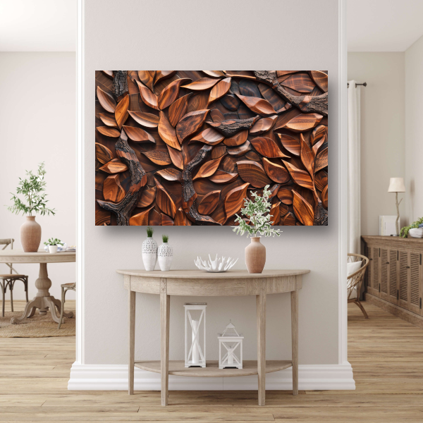 Houten Boomreliëf Minimalistisch canvas