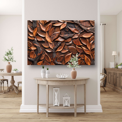 Houten Boomreliëf Minimalistisch canvas