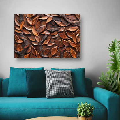 Houten Boomreliëf Minimalistisch canvas