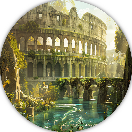 Colosseum weerspiegeld in water forex muurcirkel