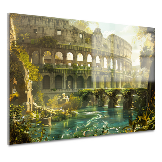 Colosseum weerspiegeld in water acrylglas