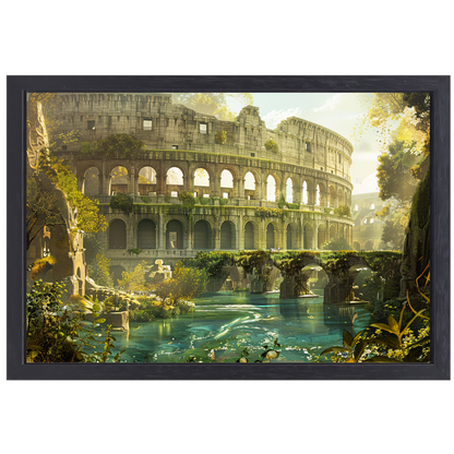 Colosseum weerspiegeld in water canvas met baklijst