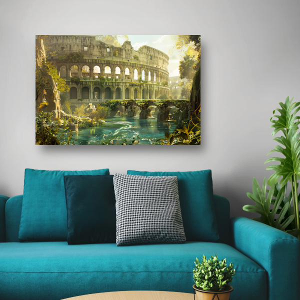 Colosseum weerspiegeld in water acrylglas