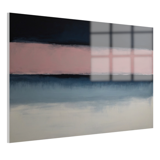 Horizontale Sereniteit in Roze en Blauw acrylglas