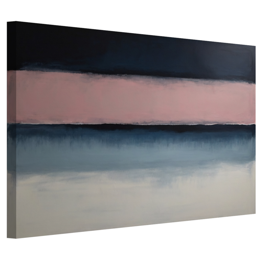 Horizontale Sereniteit in Roze en Blauw canvas